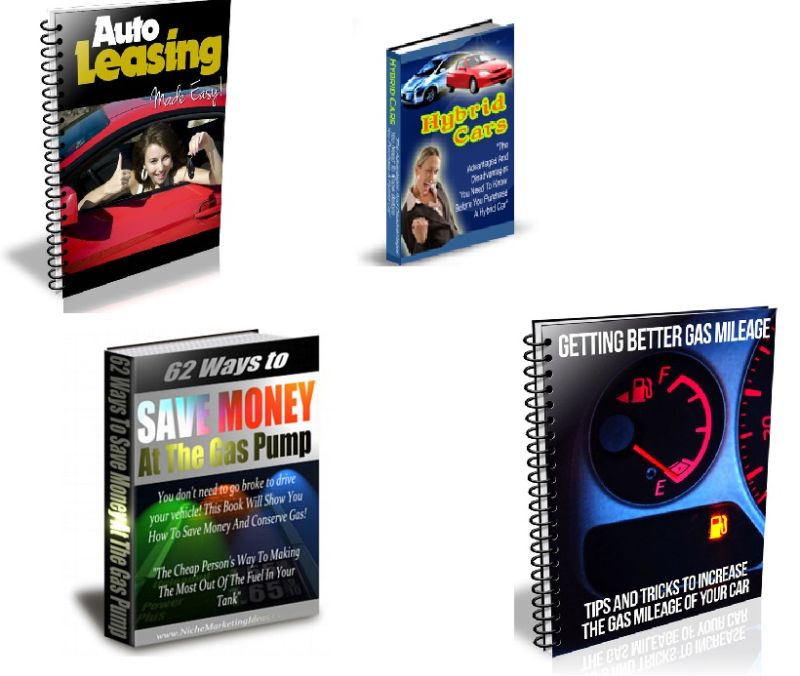 Bundle of Save Money at the Gas Pump, Getting Better Gas Mileage, Hybrid Cars and Auto Leasing Made Easy